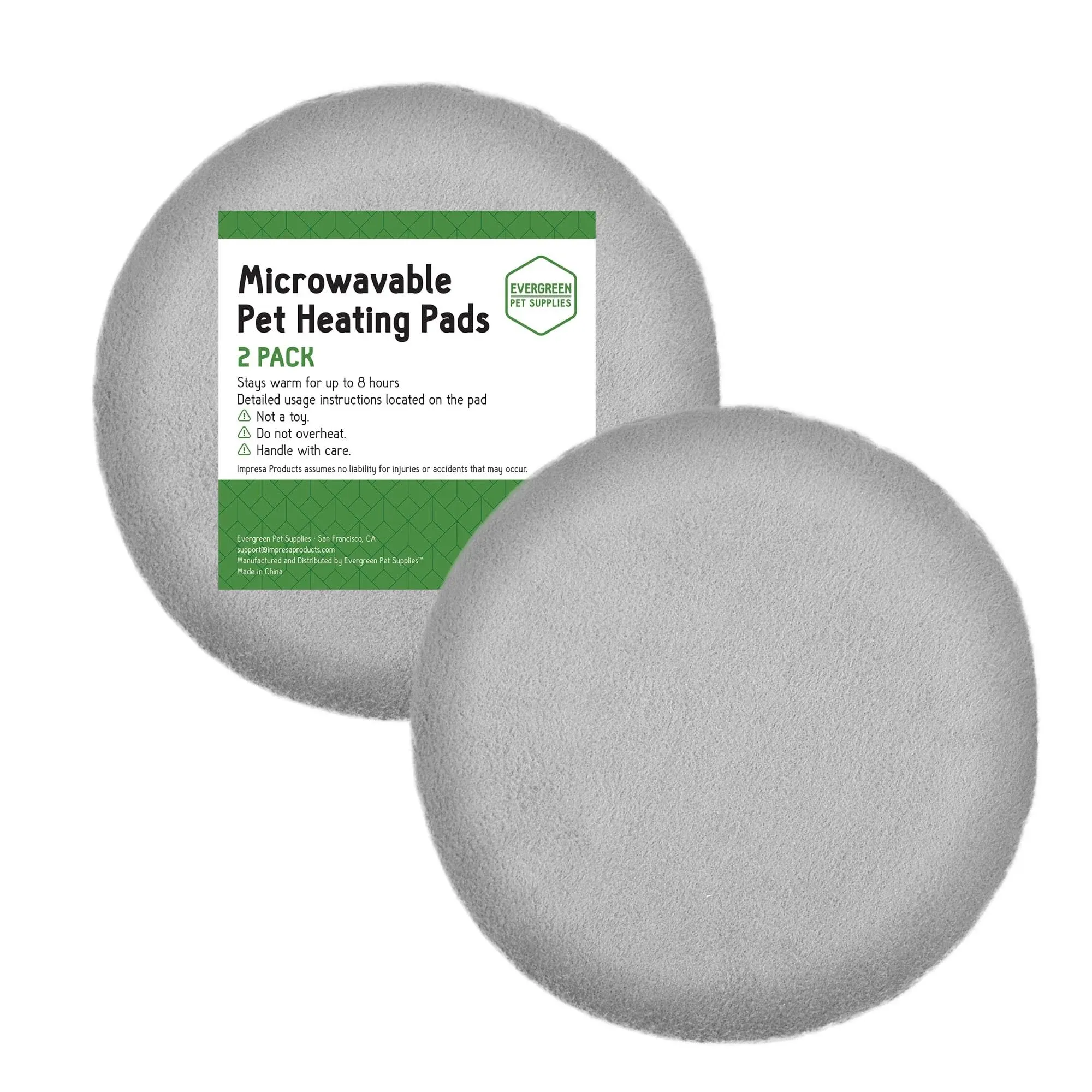 2 Pack 9&#034; Round Microwave Pet Heating Pad for Hours of Soothing Warmth - Ea...