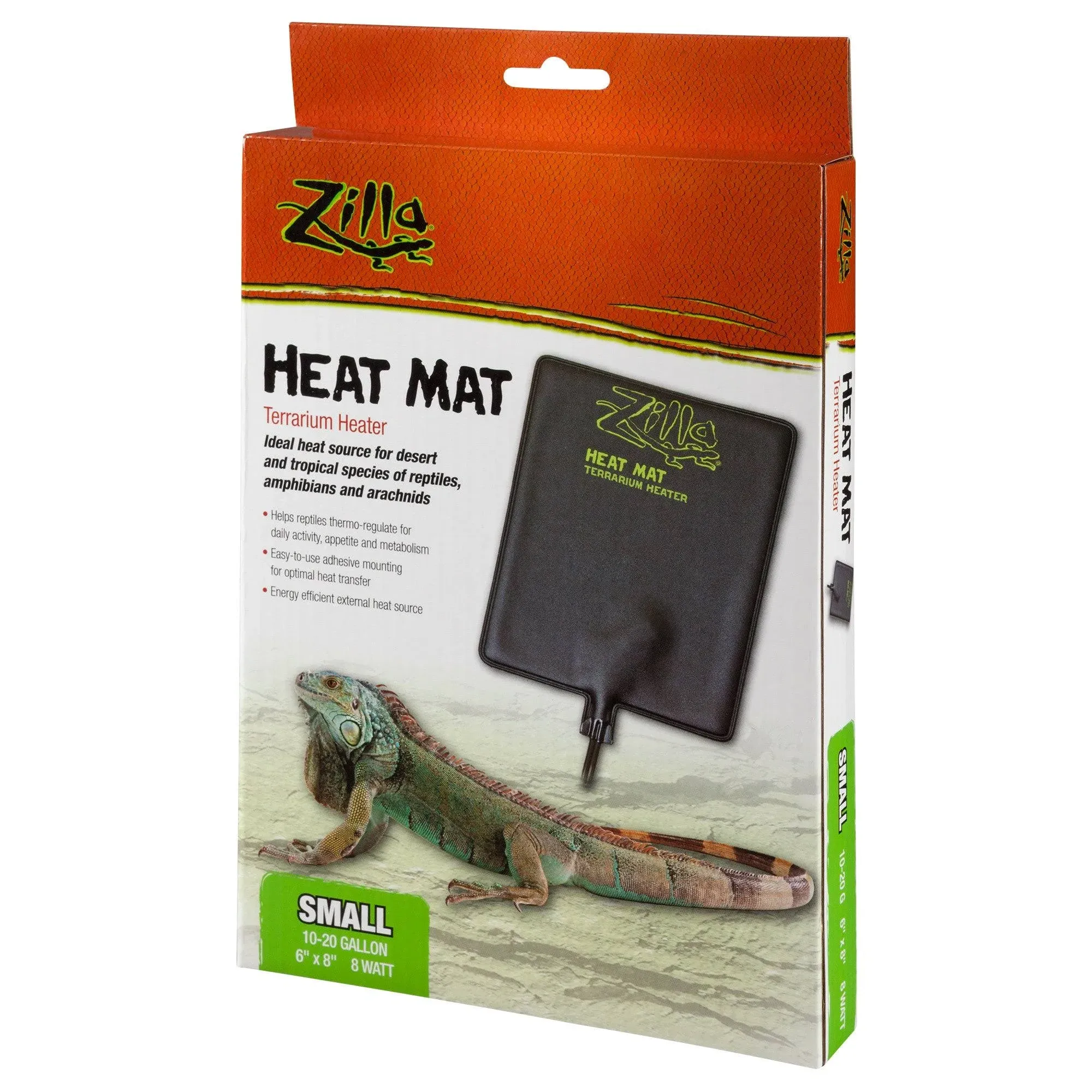 Zilla Terrarium Heat Mats Small, 6&#034; x 8&#034;, 10-20 Gallon, 8 Watt - New