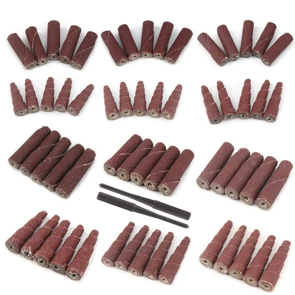 62PCS Mini Sanding Cone Engine Polishing Assortment Kit Cartridge Rolls 80-240#