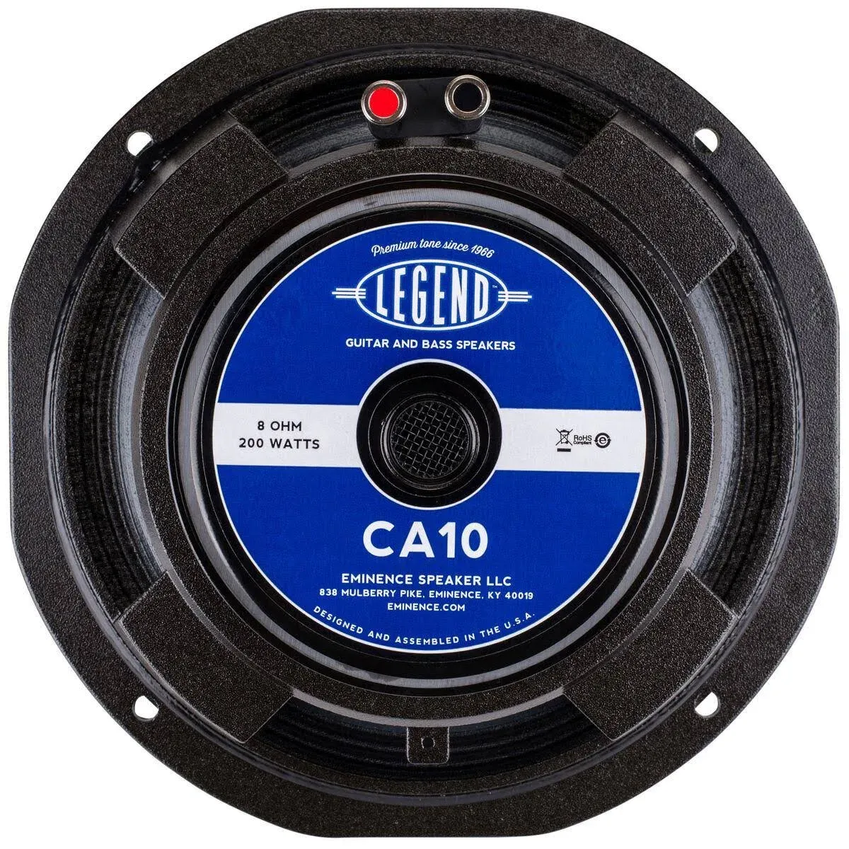 Eminence Legend CA10-8 10" Bass Guitar Speaker, 200 Watts at 8 Ohms, Black