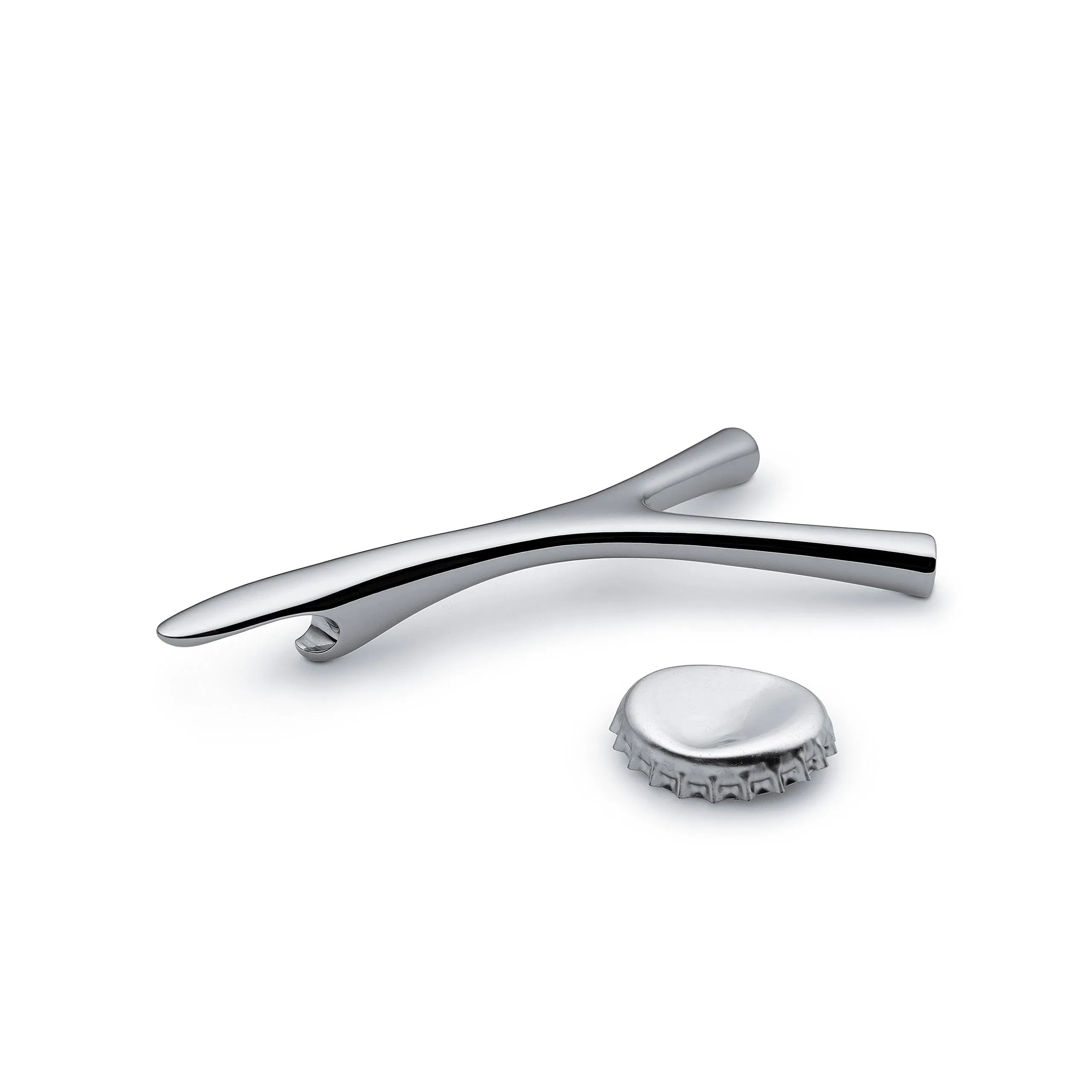 Alessi Virgula FGO06 Divina Bottle Opener 18/10 Stainless Steel Mirror Polished, Silver, 10.6 x 5.6 x 1.4 cm