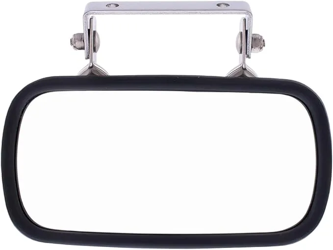 United Pacific 43001 Stainless Steel Rectangular Convex Mirror w/U-Bracket for Cars, Trucks, Boats, Tractors, Forklifts, Improves Visibility – 1 Unit