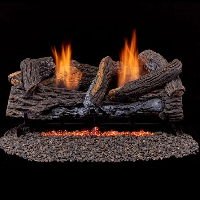 Duluth Forge 24-in 33000-BTU Dual-Burner Vent-free Gas Fireplace Logs with Thermostat