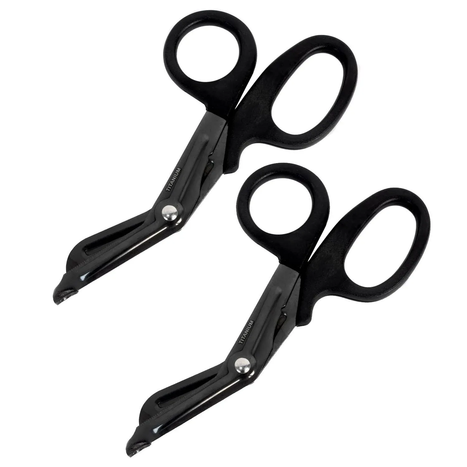 Ever Ready Titanium Bonded Bandage Shears 7 1/4" Bent, Tactical Stealth Black