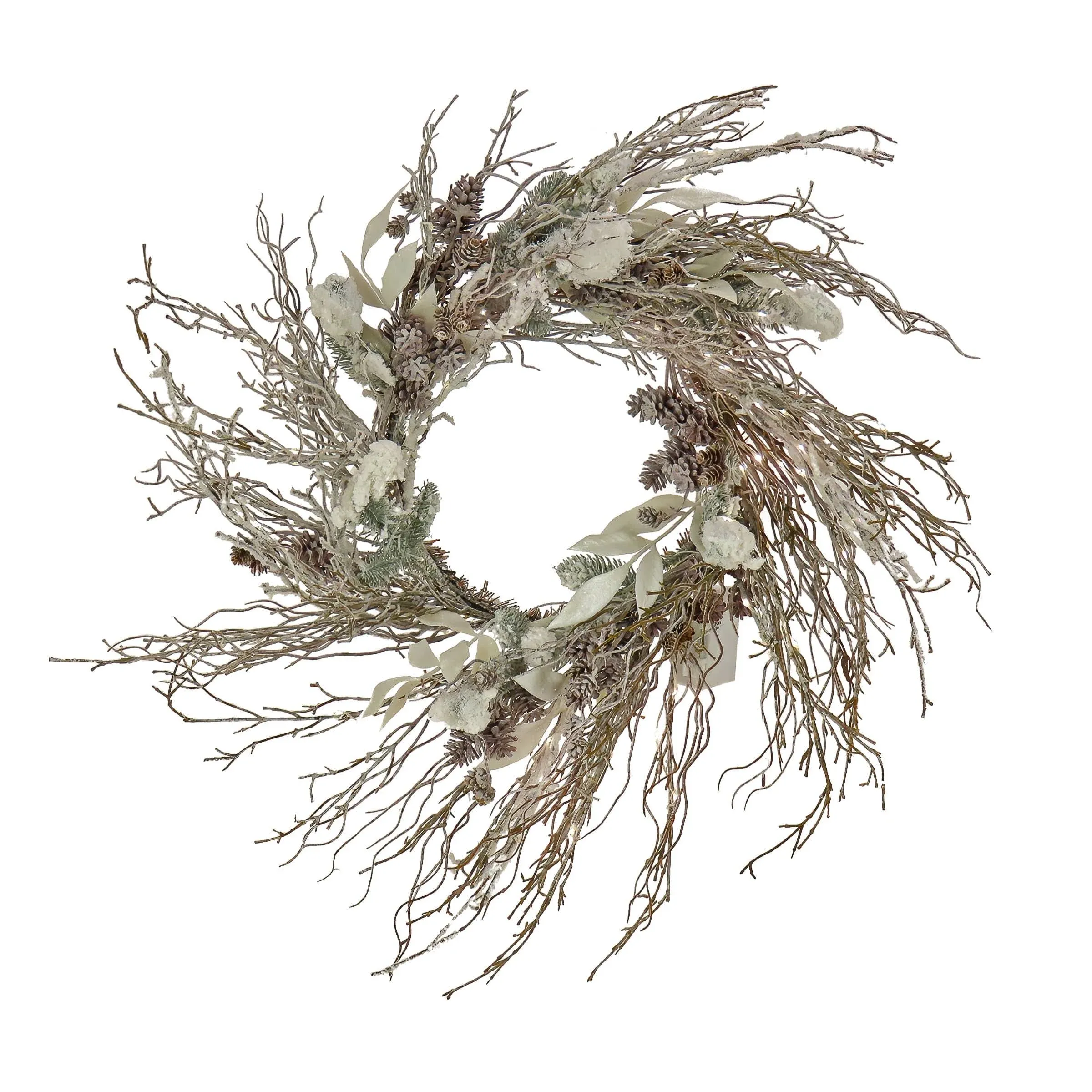 National Tree Company, 24" Christmas Alpine Trimmed Snow Lump Wreath, 150 Pure ...