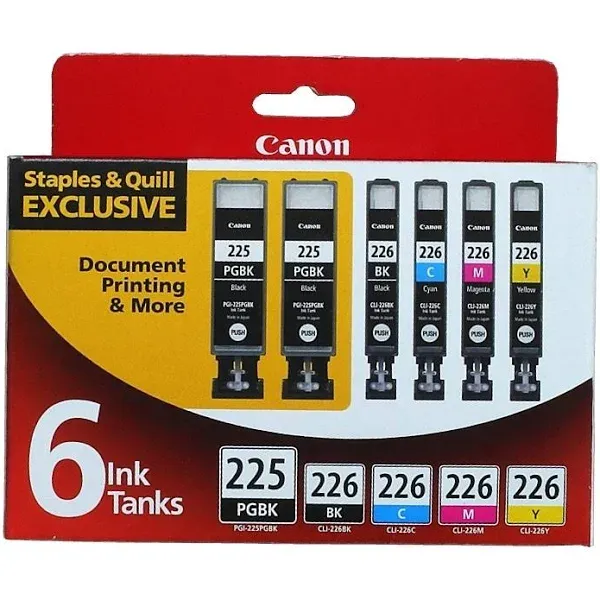 Canon PGI-225/CLI-226 Ink Cartridge - Combo Pack - Pigmented Black/Cyan/Magenta/Yellow