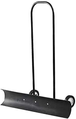 Snowcaster 70SNC 36-inch Bi-Directional Wheeled Snow Shovel Pusher and Barn Shovel, 10.5" x 36 ", Black