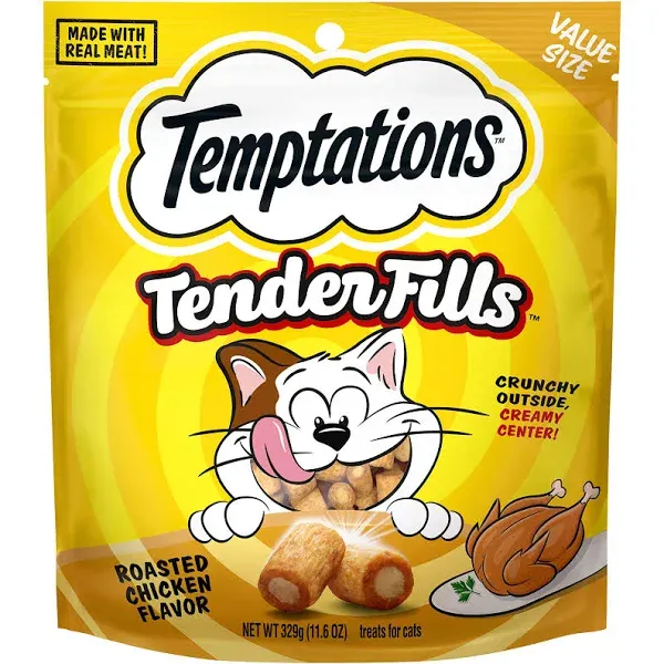 Temptations Tender Fills Roasted Chicken Flavor Soft & Crunchy Cat Treats, 2.1-oz Pouch