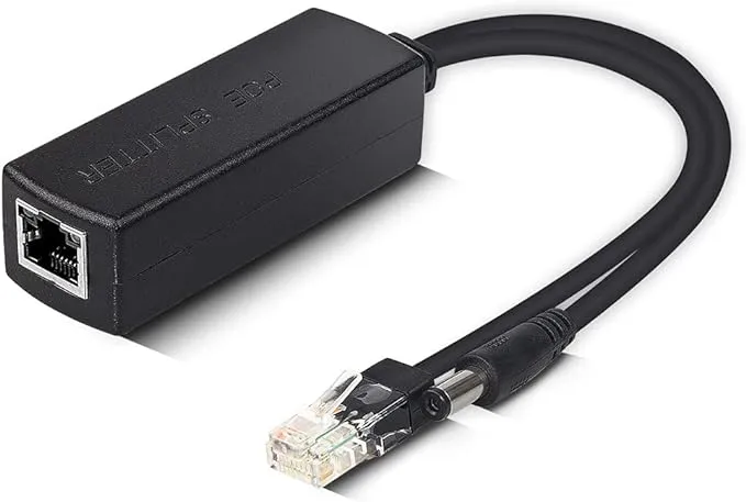 Gigabit Active PoE Power Over Ethernet Splitter Adapter 48V to 12V, DC Jack 5.5x