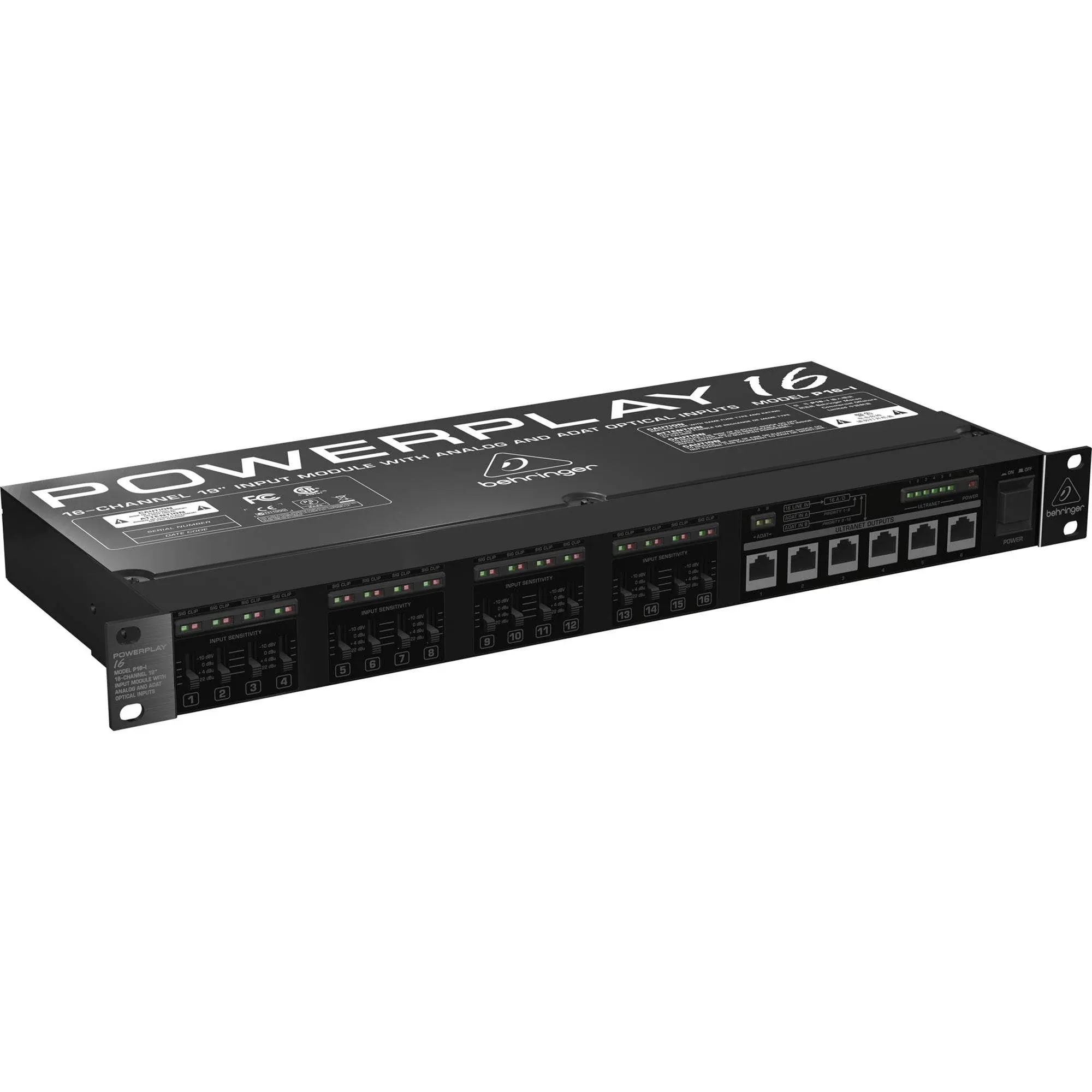 Behringer P16-I 16-Channel 19'' Input Module with Analog and ADAT