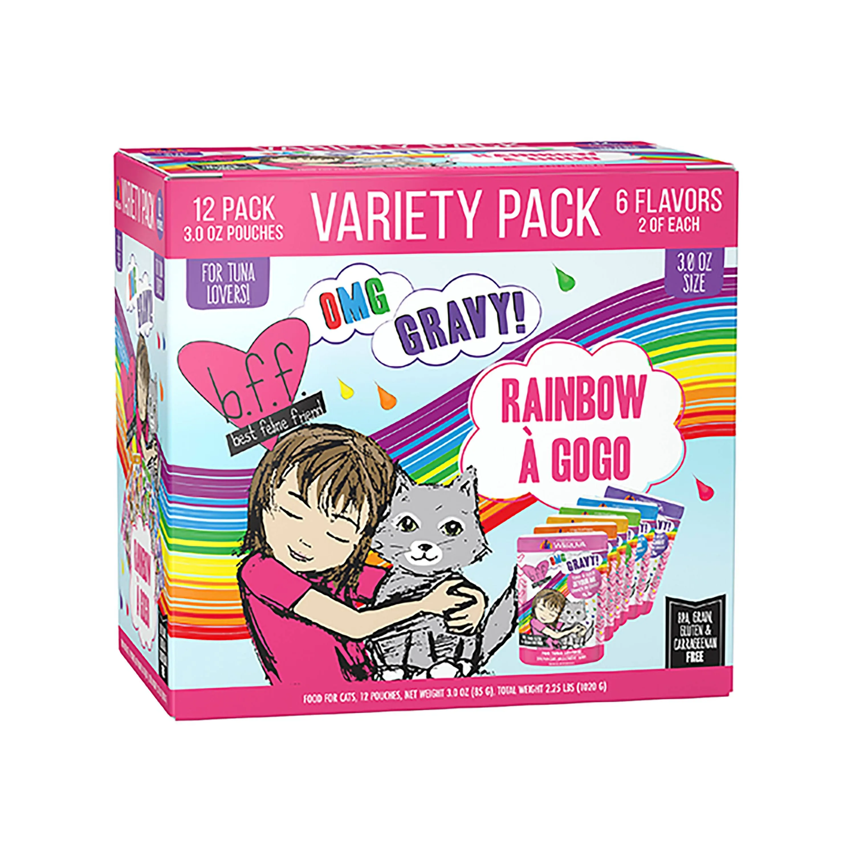 BFF Cat OMG Rainbow Variety Pack 3oz. Pouch (Case of 12)