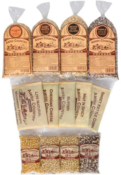 Amish Country Popcorn Variety Sampler Pack 4