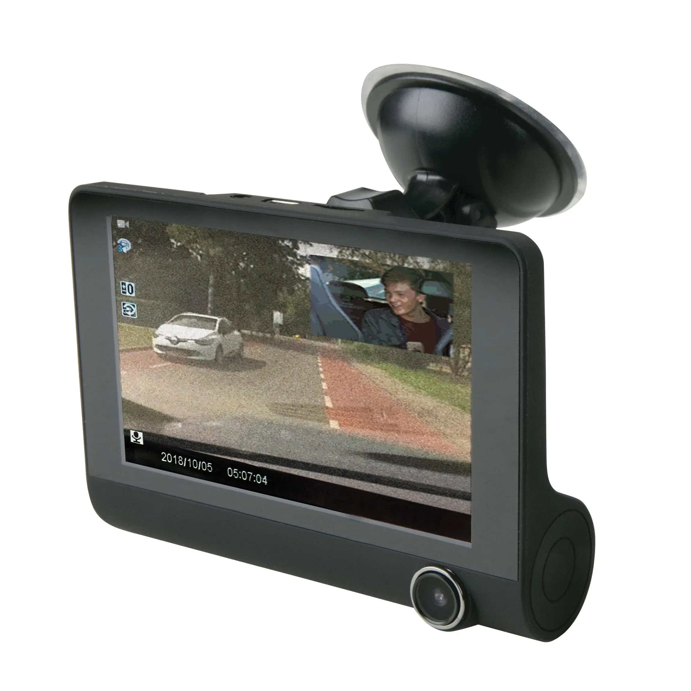 Scosche DDVR2XFHD-SP1 HD DVR Front & Rear Facing Lens Suction Cup Dash Camera