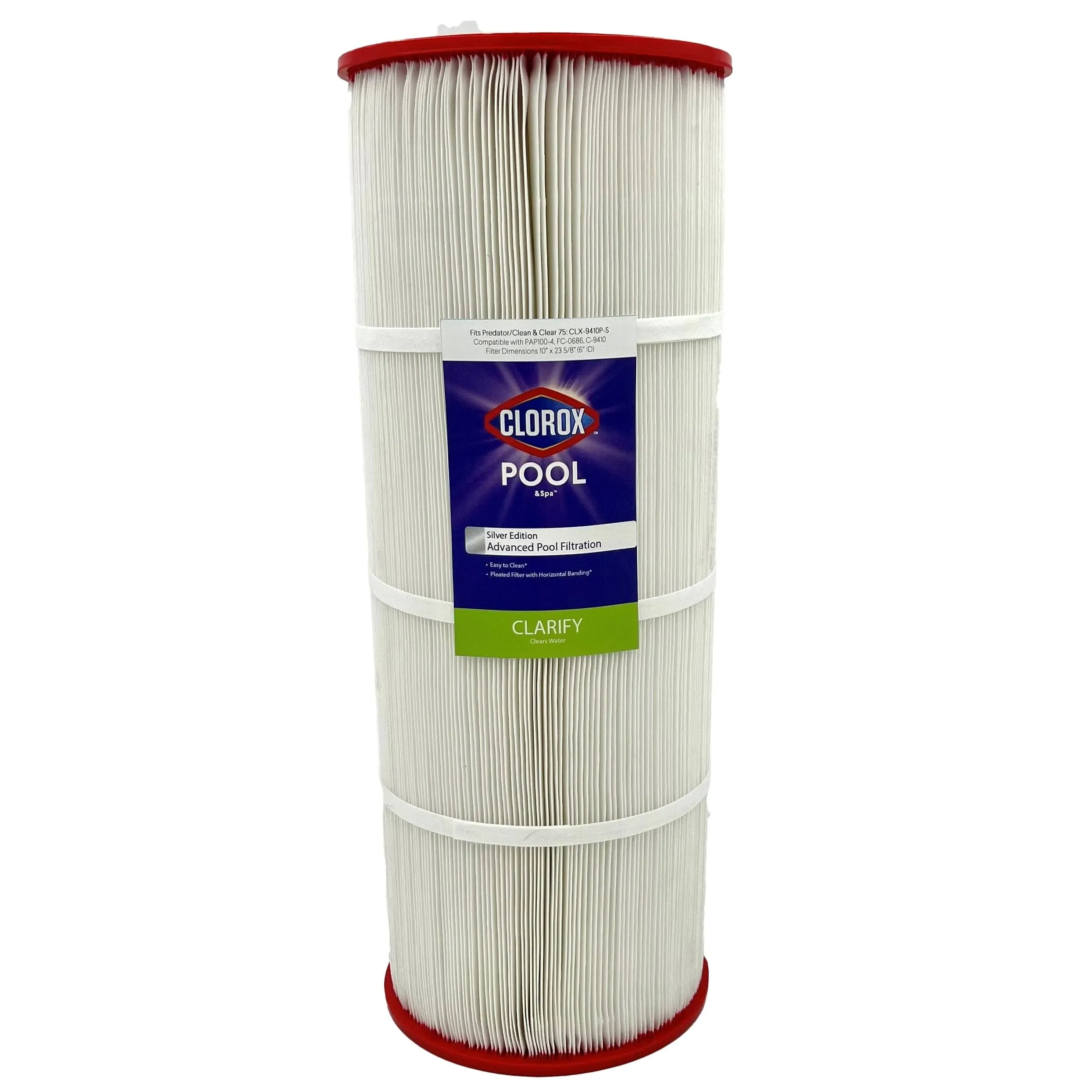 Clorox Silver Edition 10 in. Dia Advanced Pool Filter Cartridge Replacement for ...