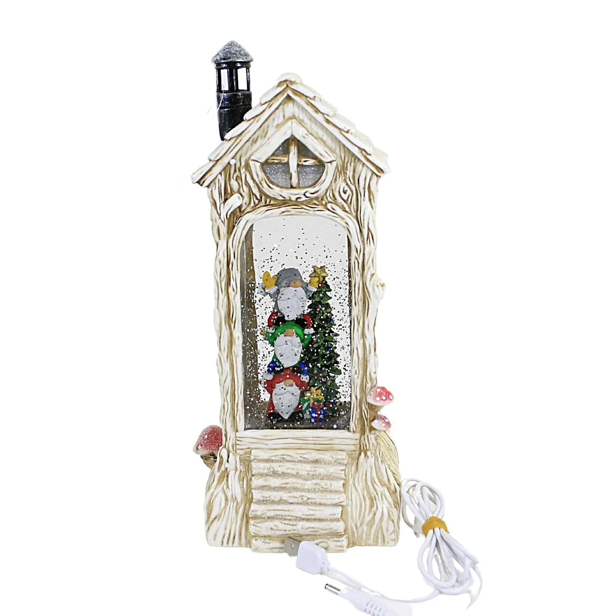 Gnome LED Swirl Water Lantern 11.5 Inch Christmas