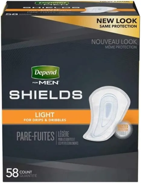 DependsMen Incontinence Shields/Pads Light Absorbency - 1 Box