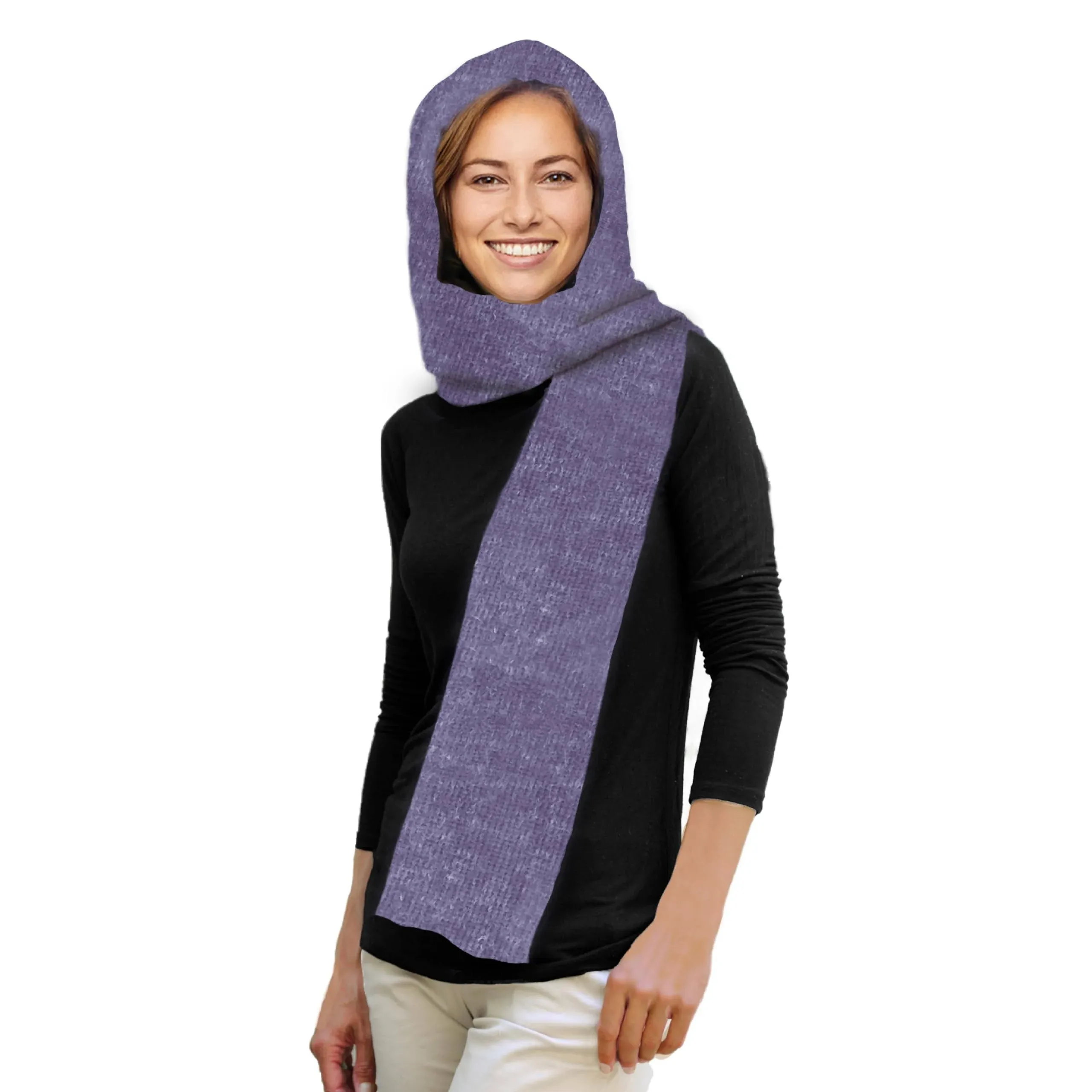 35° BELOW Marled Hooded Scarf with Fleece Lining, Winter Scarf for Women