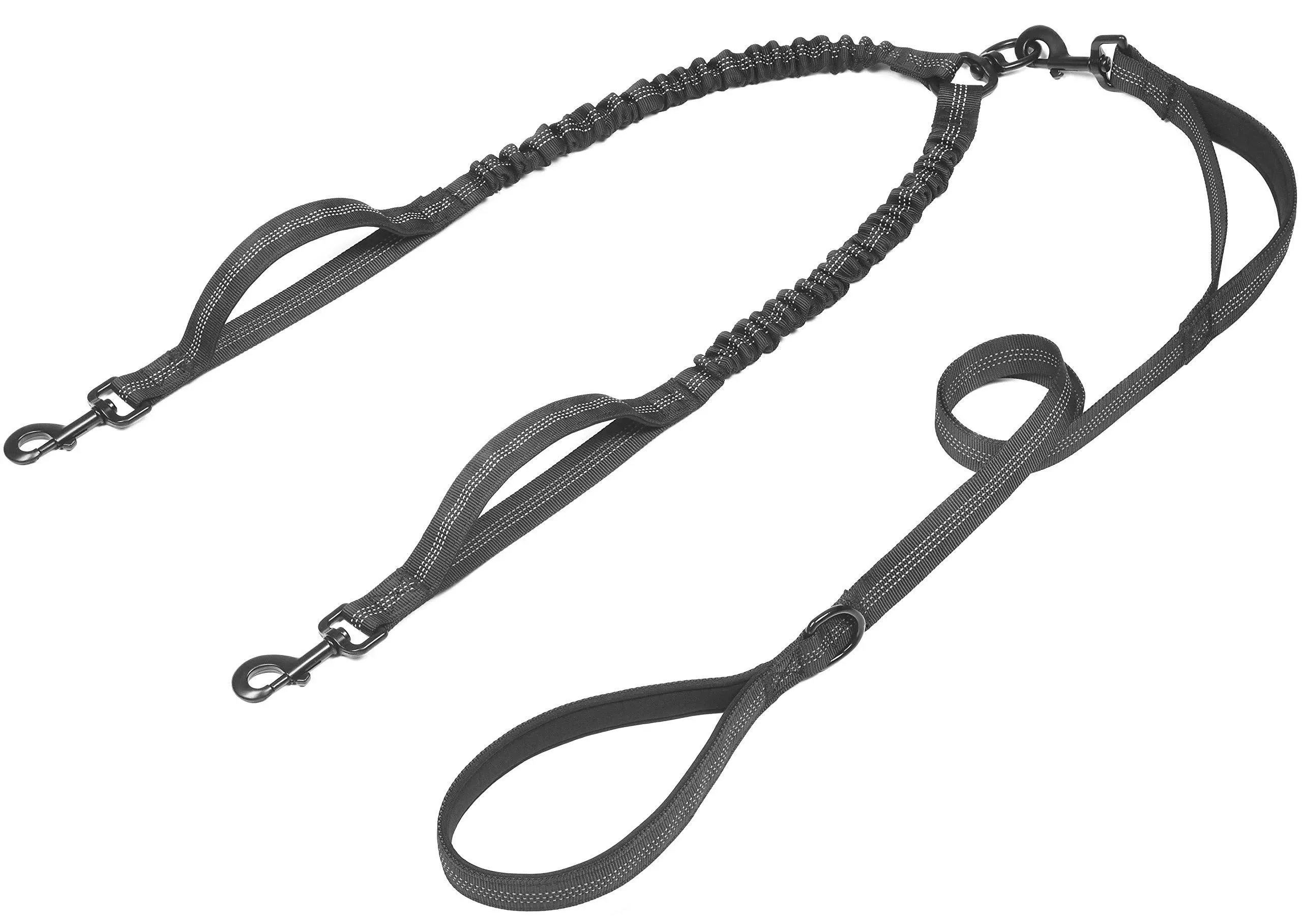 iYoShop Double Dog Leash with Three Extra Traffic Handles, 360 Swivel No Tangle ...