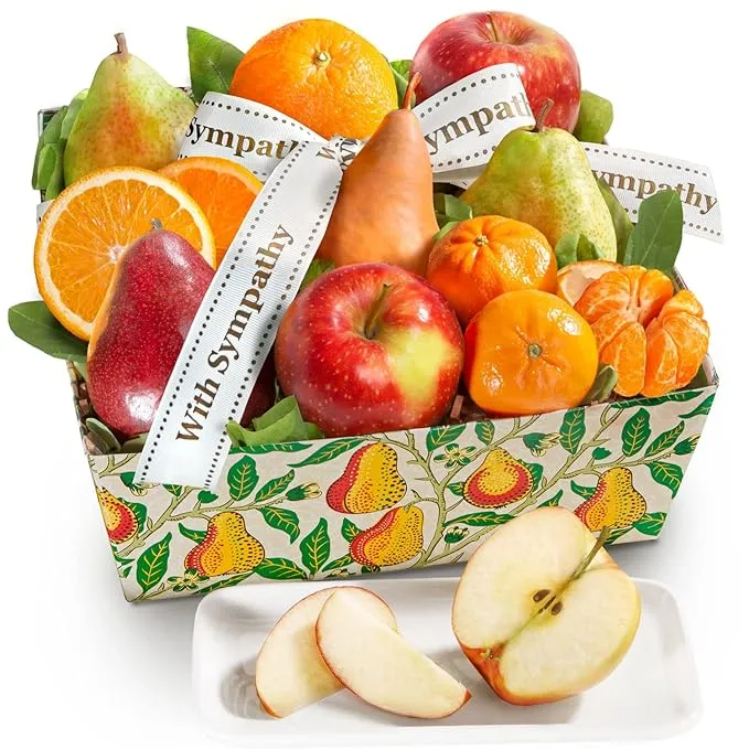 A Gift Inside Sympathy Orchard Favorites Fruit Basket Gift