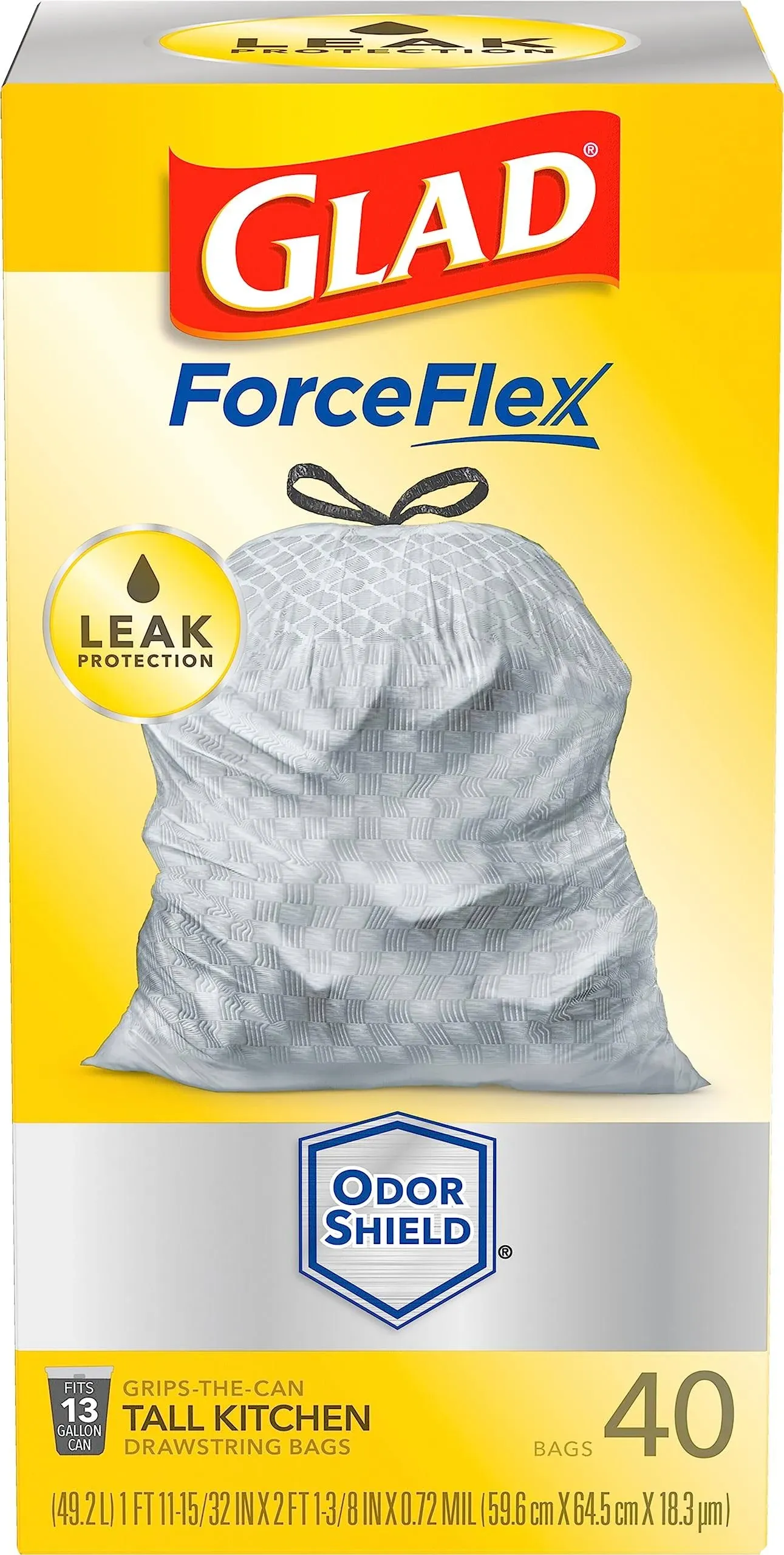 Glad ForceFlex Tall Kitchen Drawstring Trash Bags