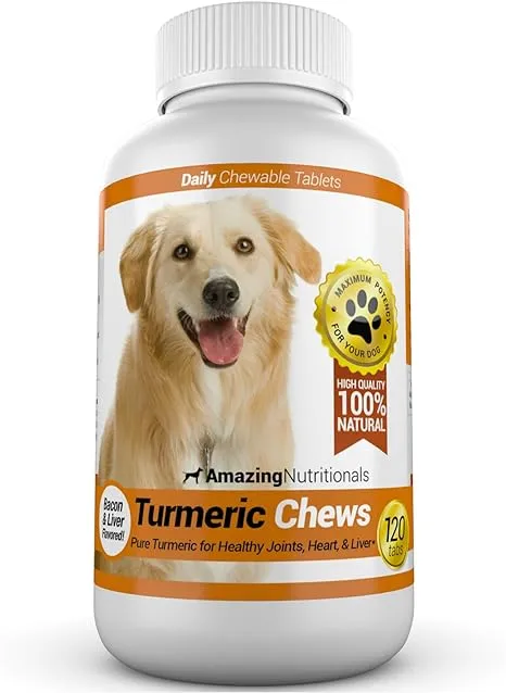 Amazing Turmeric for Dogs Curcumin Pet Antioxidant, Eliminates Joint Pain Inf...