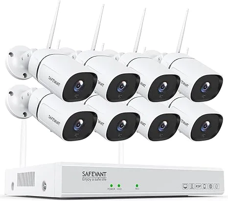 [5MP, 2TB HDD] Security Camera System,SAFEVANT 8 Channel 5MP CCTV Camera Security System with 8pcs Security Cameras, Home Security Camera System for Indoor Outdoor