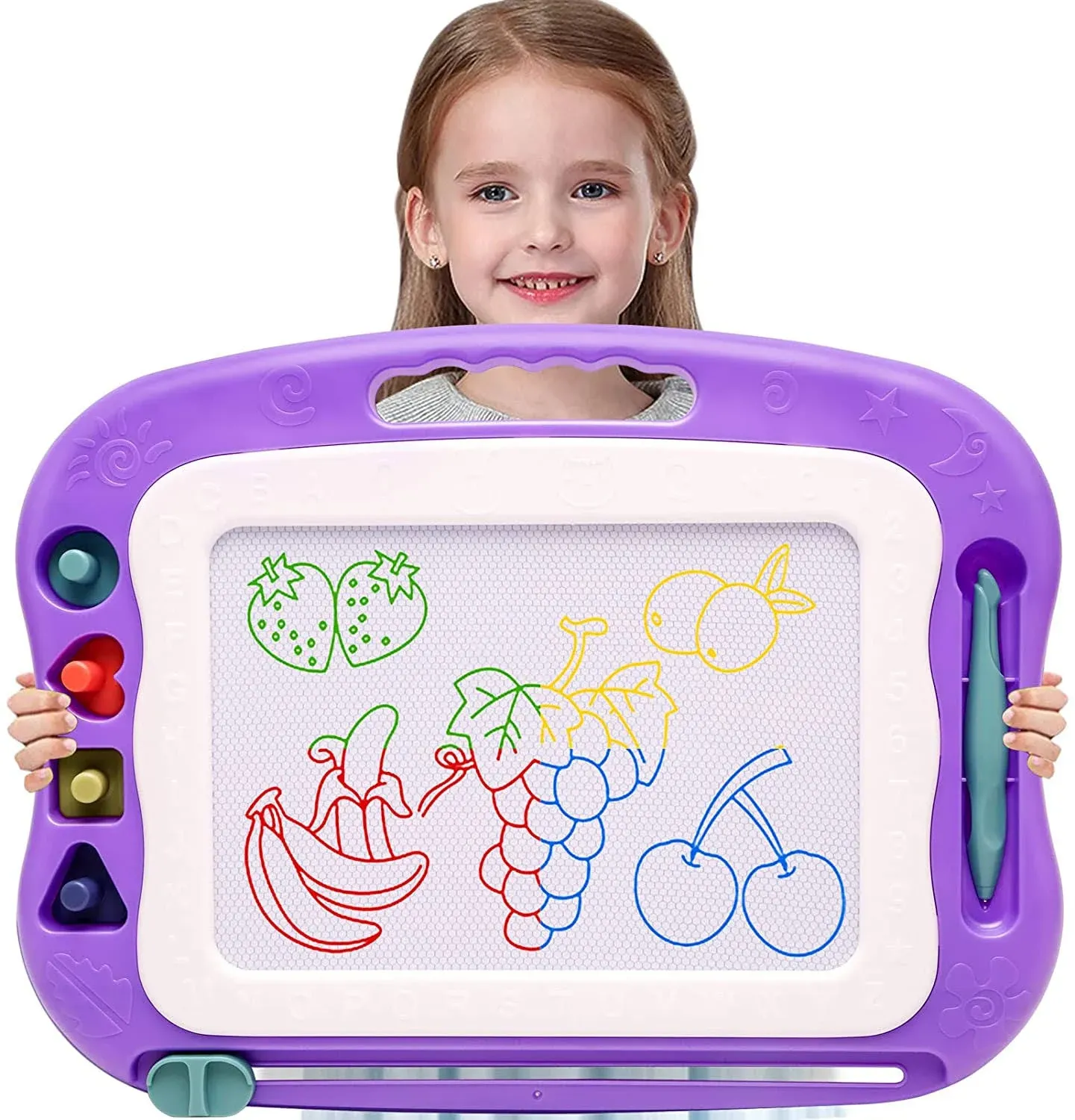 Wellchild Magnetic Drawing Board,Toddler Toys for Girls Boys 3 4 5 6 7 Year Old ...