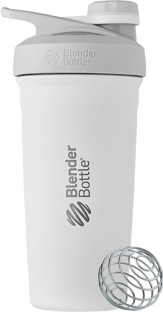 Blender Bottle Strada Twist 24 oz. Stainless Steel Shaker - White