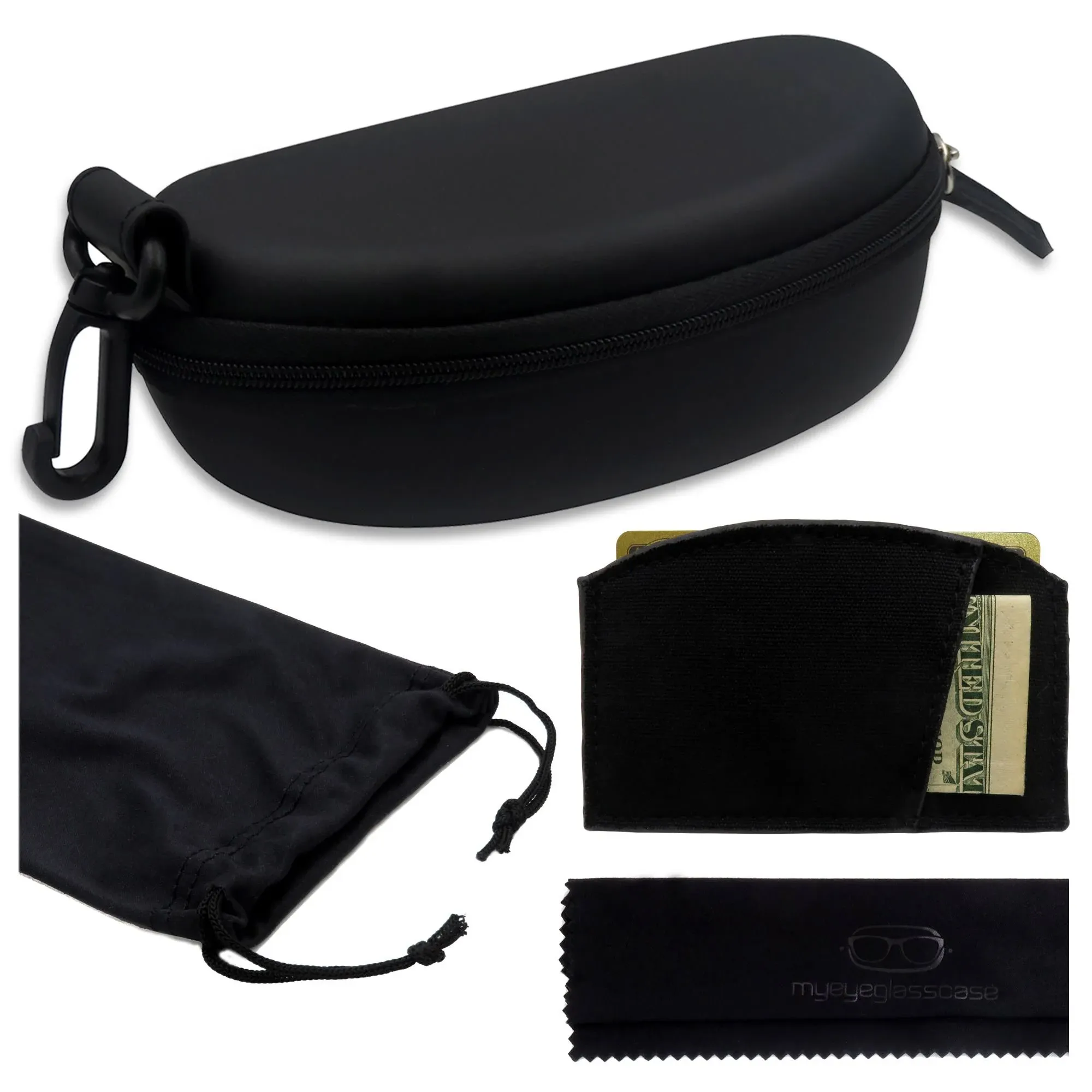 MyEyeglassCase Sports Sunglasses Case and Slim Wallet Semi Hard Large Glasses ...