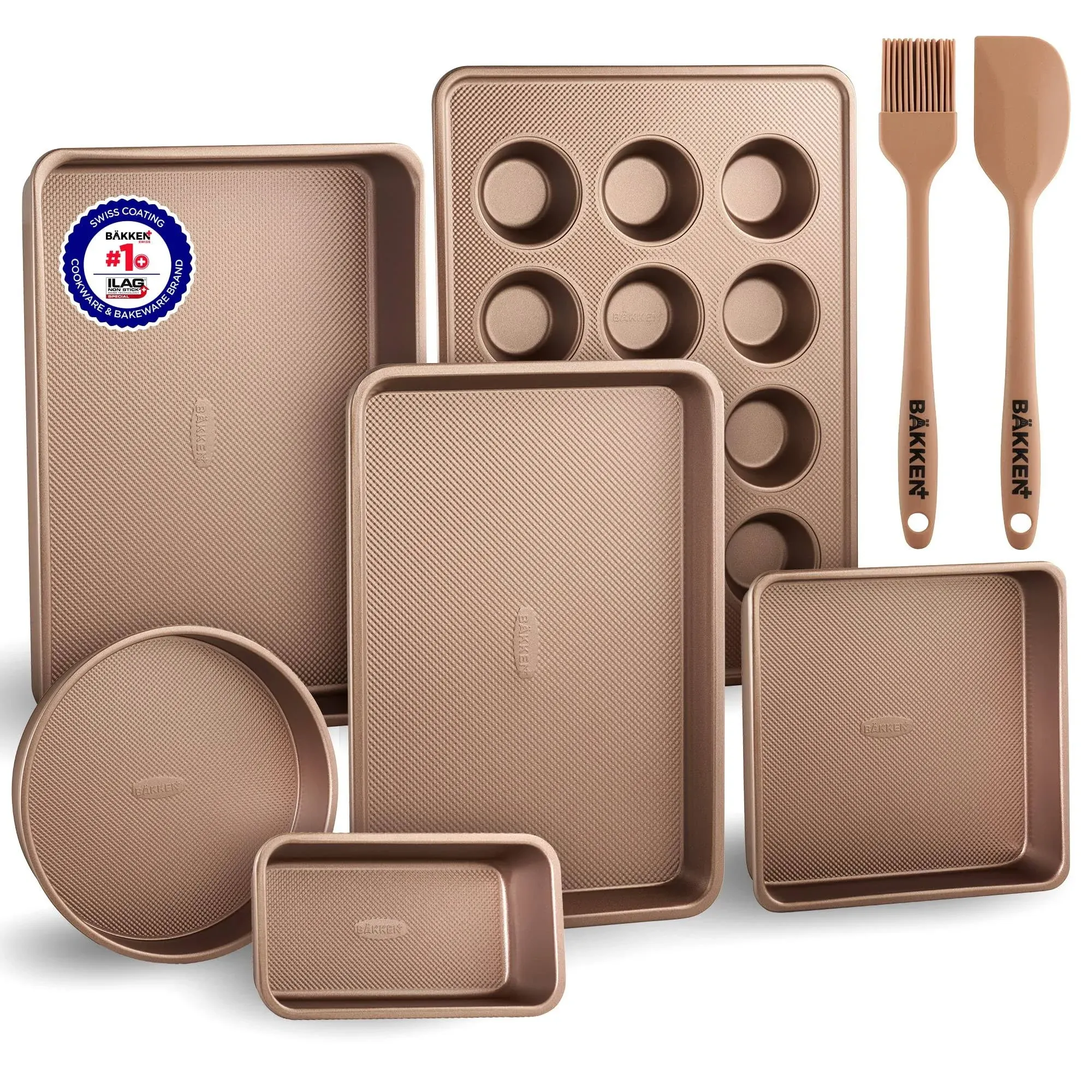 8-Piece Non-Stick Professional Home Bakeware – Multi-Size Bakeware Set