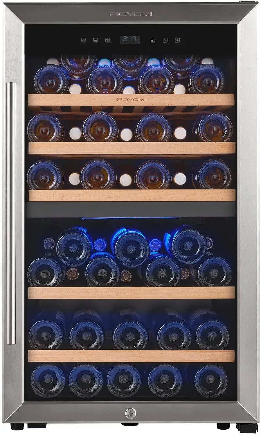 FOVOMI 52-Bottle Dual Zone Compressor Wine Fridge