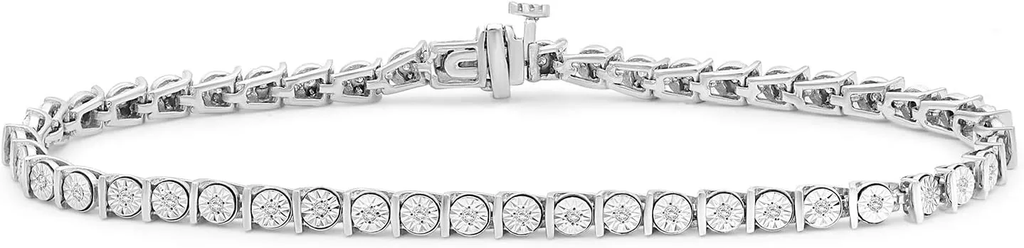 Diamond Tennis Bracelets for Women 1/4 Carat White Diamond .925 Sterling Silver Bracelet |.925 Sterling