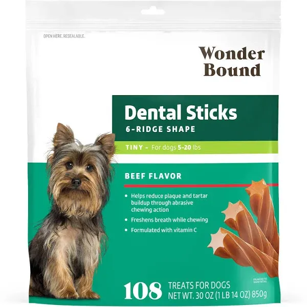 Amazon Brand Wonder Bound Beef Flavor Dental Sticks