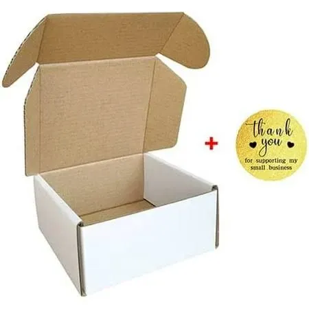 CH-BOX Corrugated Mailer, Cardboard Small Shipping Boxes, Inner Size 4" x 4" x 2", Oyster White (Pack of 50)