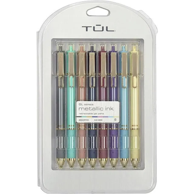 TUL Limited Edition Metallic Brights Retractable Gel Pens Medium Point 0.8 mm