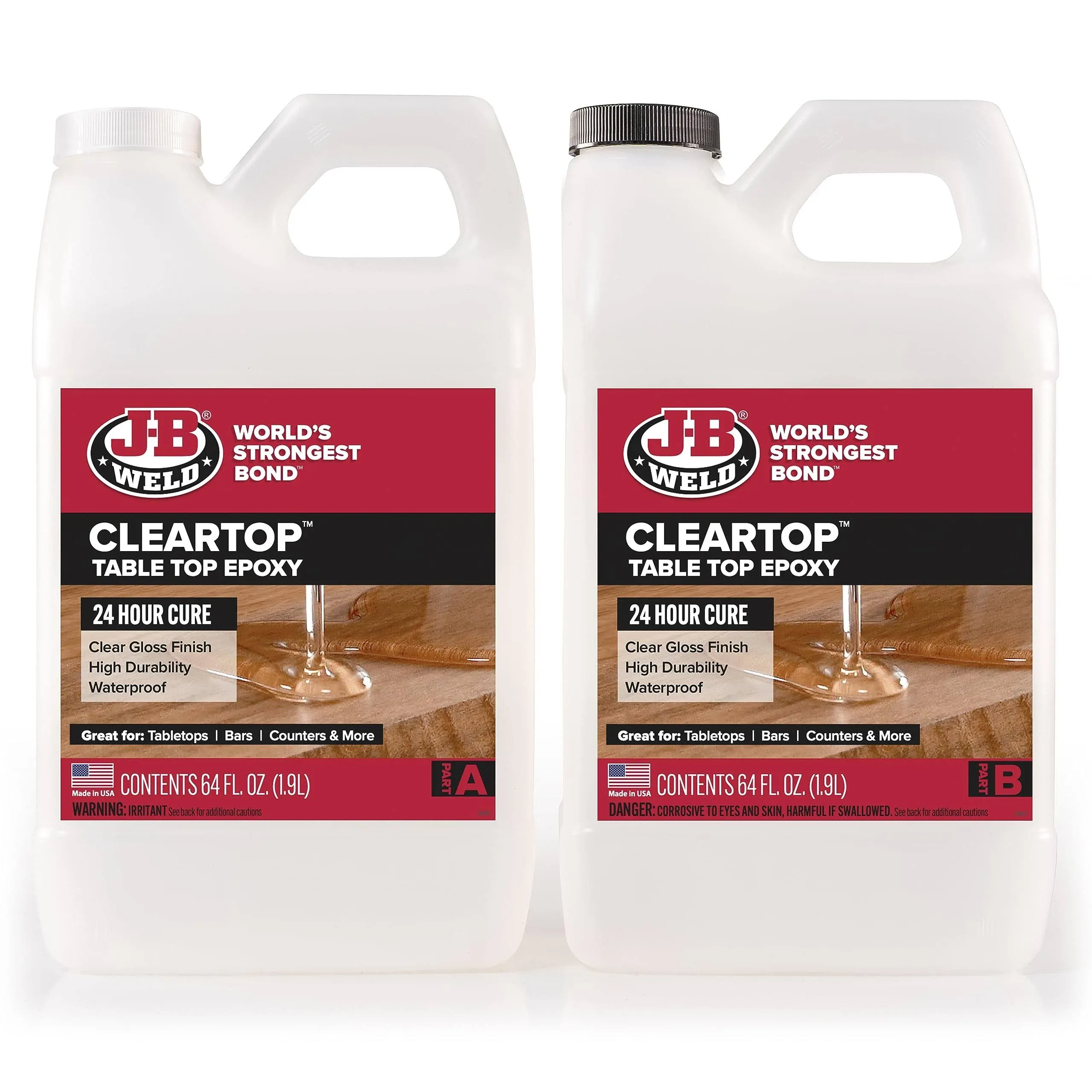 J-B Weld Tabletop Epoxy Resin, 1 Gallon Kit, 24 Hour Cure,Cures Clear, Scratch & Water Resistant