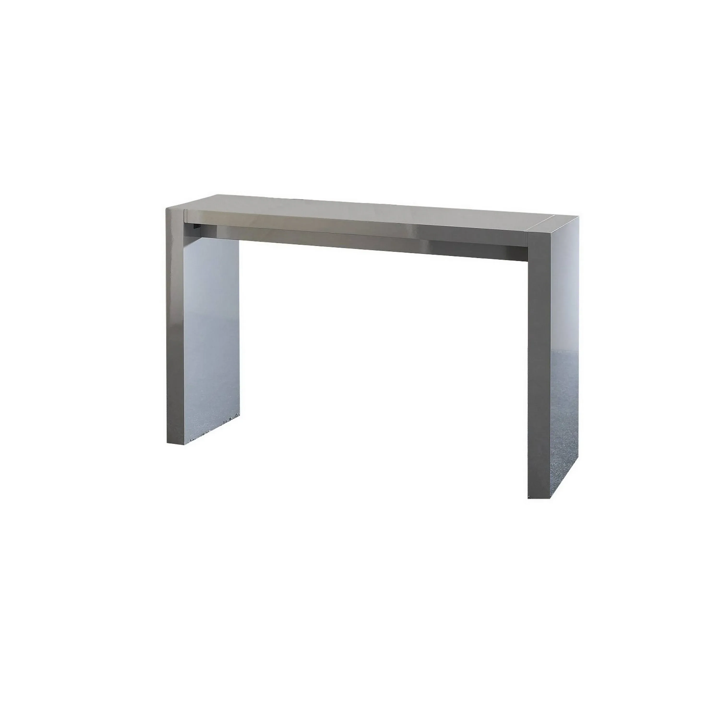 Joey 60 inch Modern Bar Table Lacquered Gray Finish Composite Wood Frame