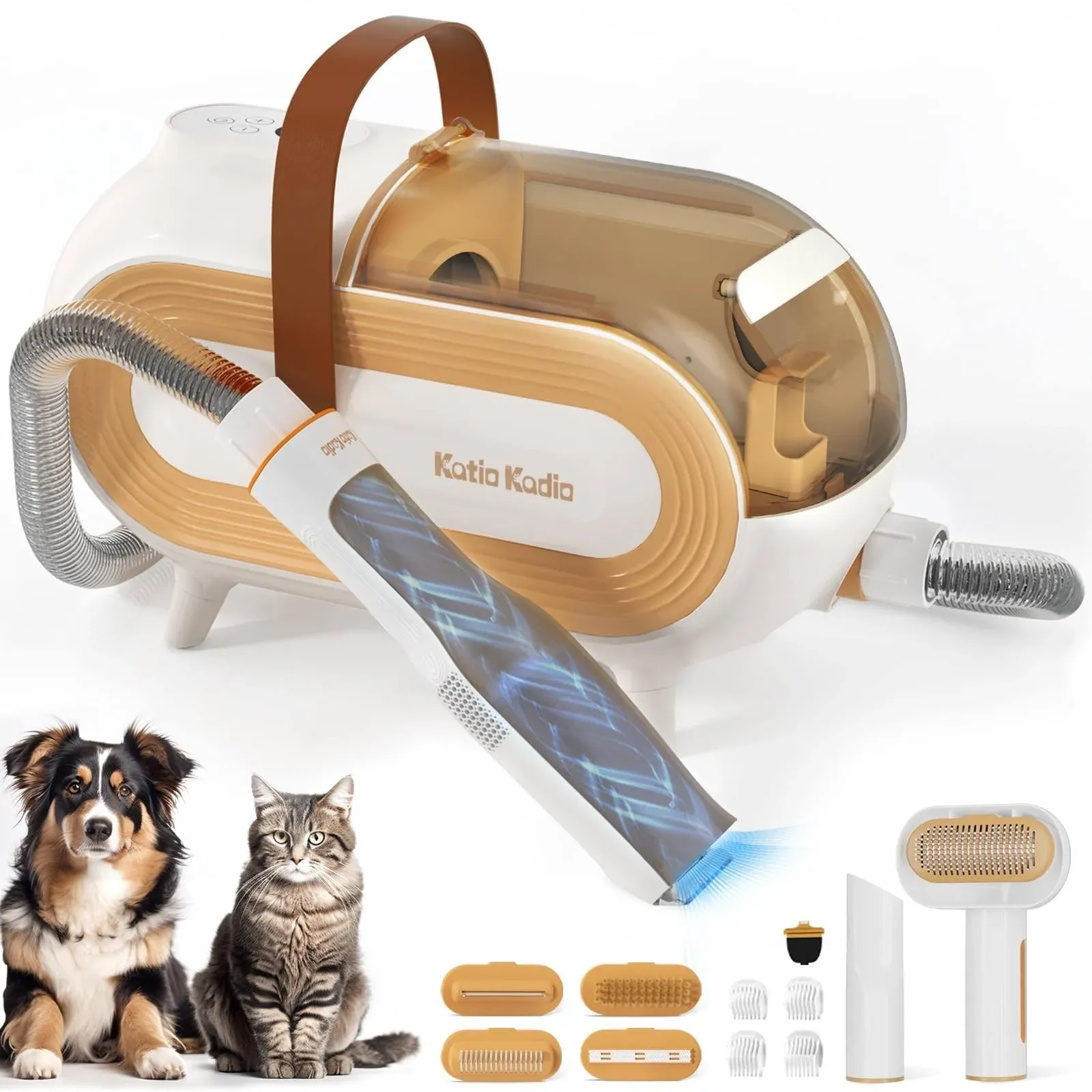 Katio Kadio Pet Grooming Vacuum for Dog - 60dB Low Noise Dog Grooming Vacuum Kit ...