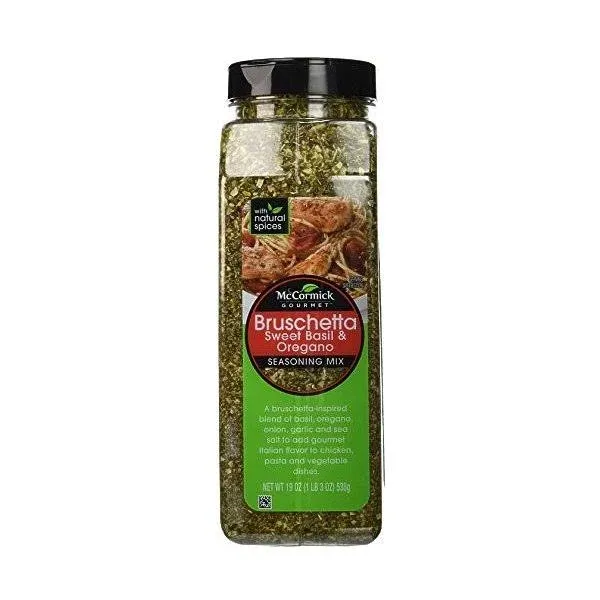 McCormick Gourmet Bruschetta Seasoning Mix Sweet Basil &amp; Oregano 19 oz