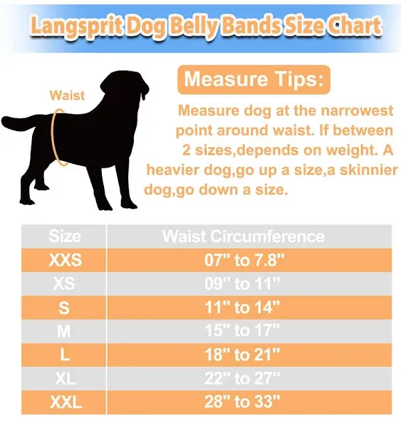 Langsprit Male Belly Bands for Dogs Pack of 3 - High Absorbing Dog Wraps Male ...