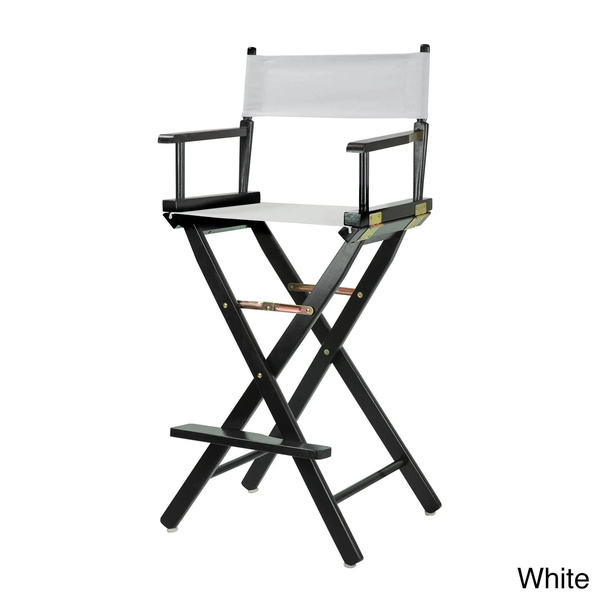 Casual Home 30" Director's Chair Black Frame-White Canvas