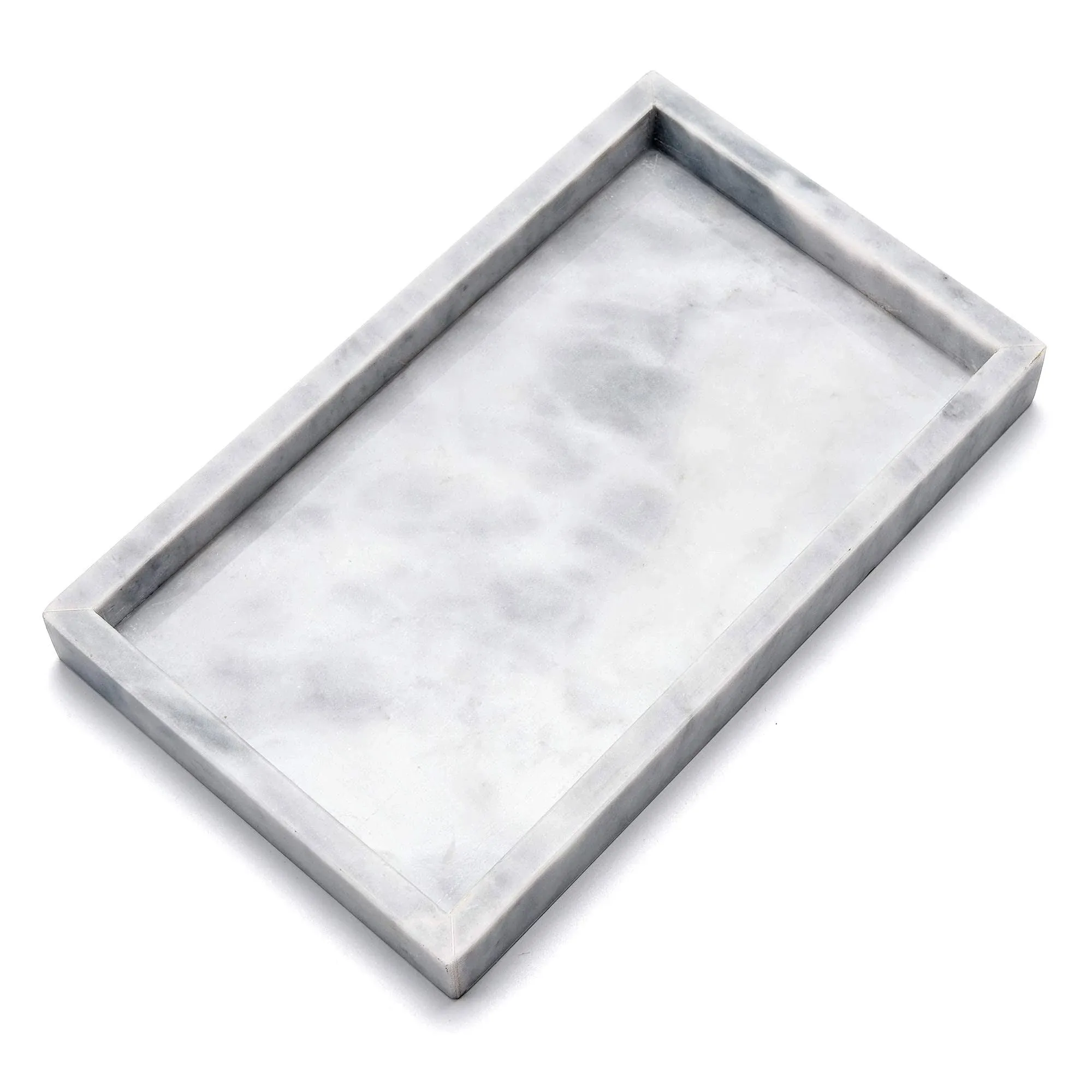 Noble Natural Marble Tray for Desktop/Kitche<wbr/>n/Vanity/Bathr<wbr/>oom, Stone Organizer T