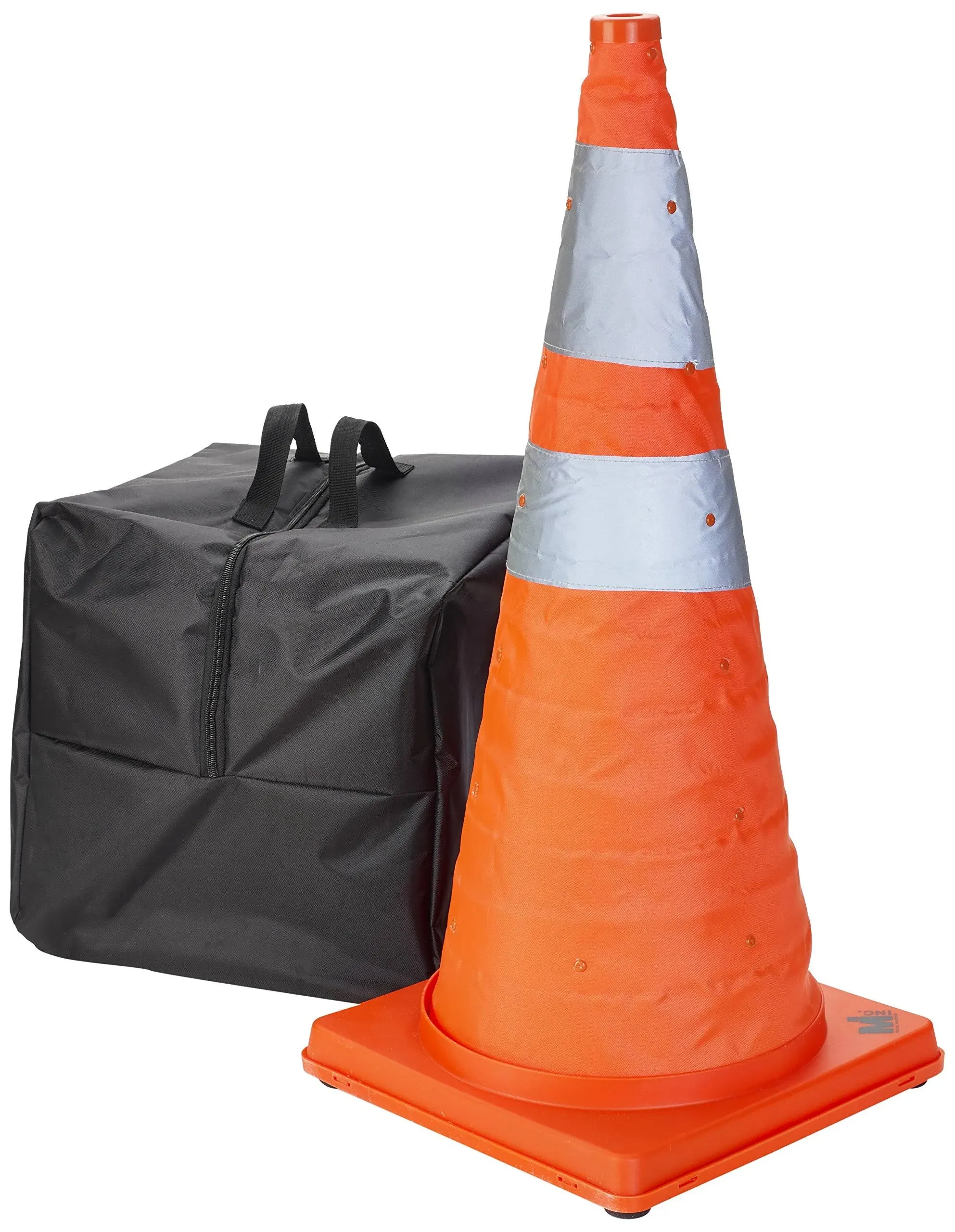 Mutual Industries Nylon Collapsible Traffic Cone, 28" Height, Orange -5PK