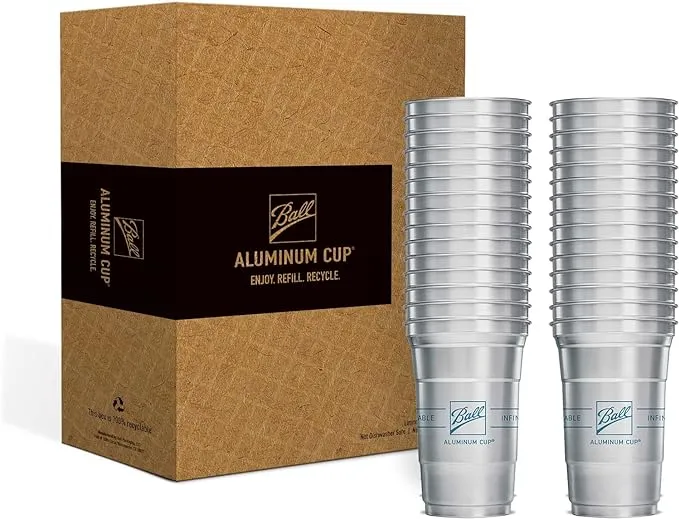 Ball Aluminum Cup Recyclable Party Cups, 20 oz. Cup, 30 Cups Per Pack