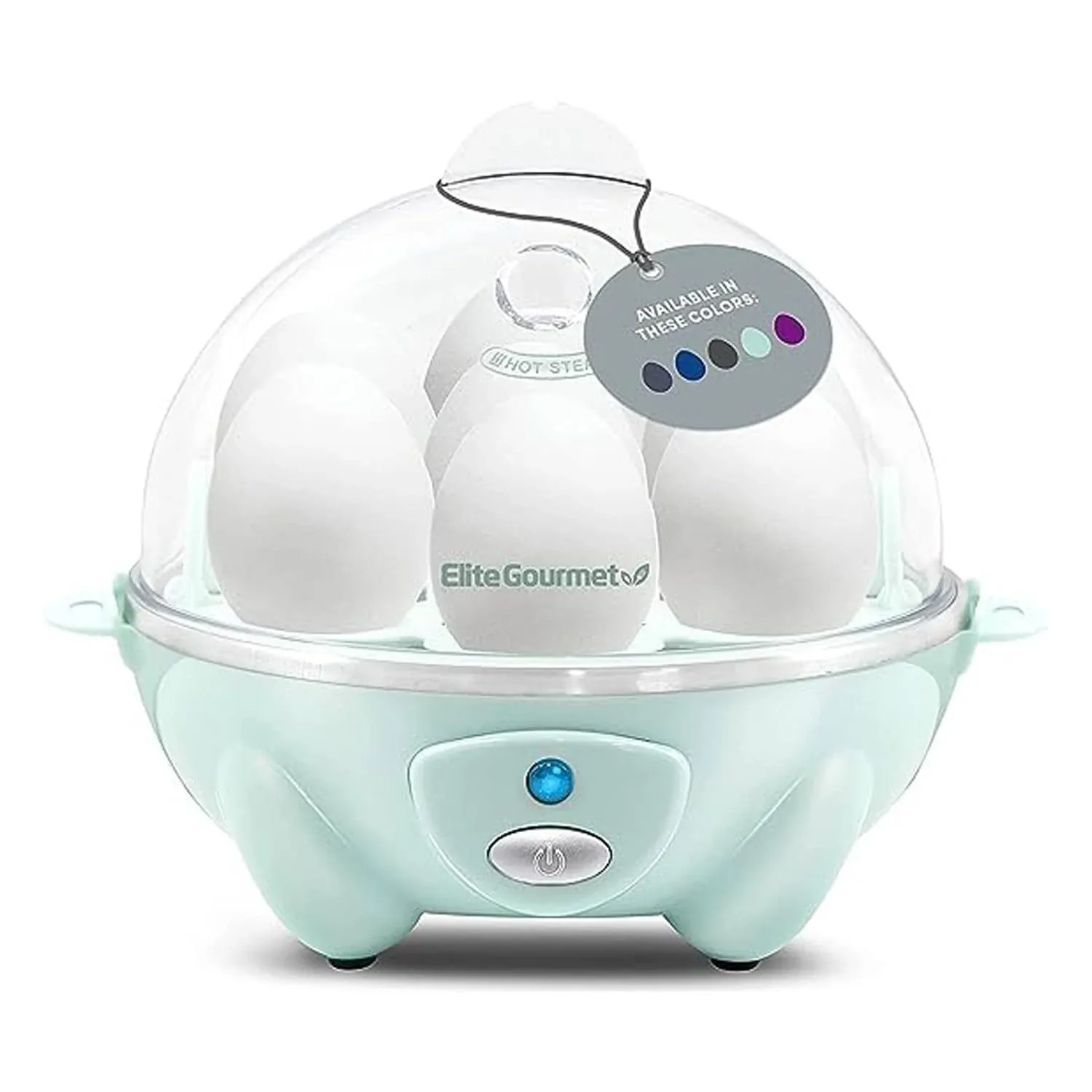 Elite Gourmet EGC007M#Rapid Egg Cooker, 7 Easy-To-Peel, Hard, Medium, Soft Boiled Eggs, Poacher, Omelet Maker, Auto Shut-Off, Alarm, 16-Recipe