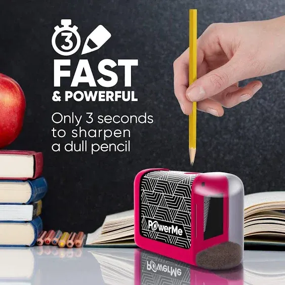 Electric Pencil Sharpener - Pencil Sharpener Battery Powered for Kids, School, Home, Office, Classroom, Artists – Battery Operated Pencil Sharpener for Colored Pencils, Ideal for No. 2 (Pink)