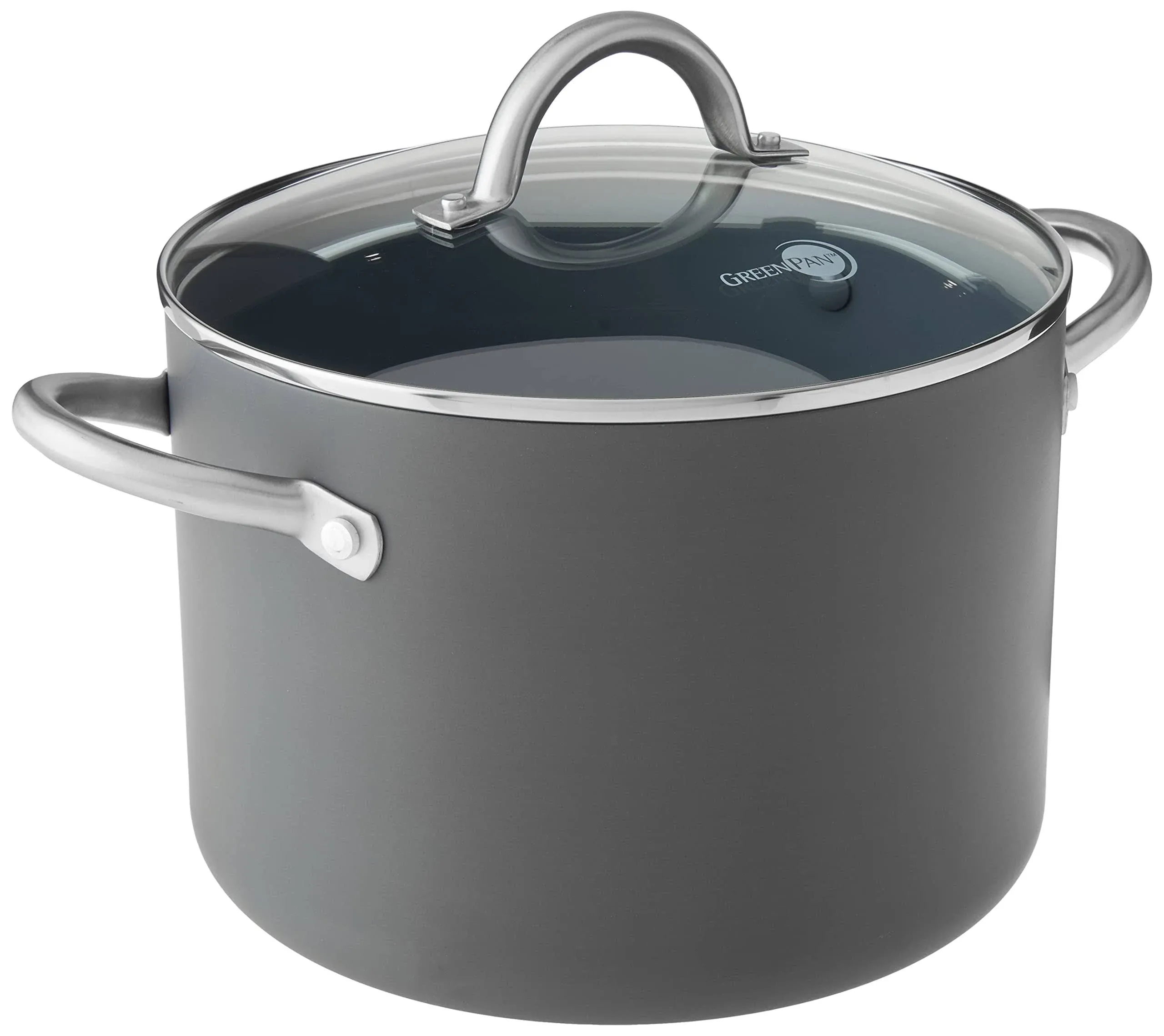 GreenPan Lima Hard Anodized Healthy Ceramic Nonstick 8qt Stock Pot with Lid PFAS ...