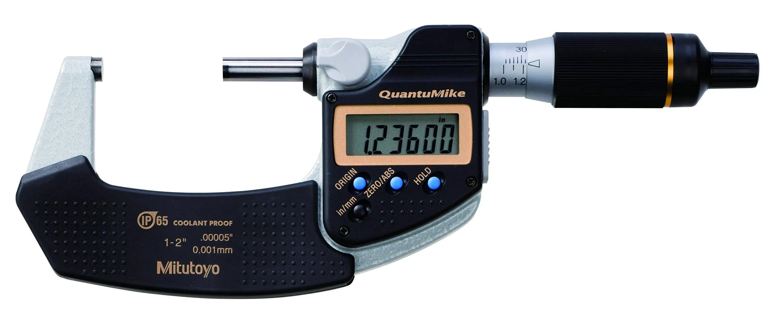 Mitutoyo 293-181-30 Quantumike, Micrometer, DIGIMATIC, 1-2", IP65, 00005", w/SPC