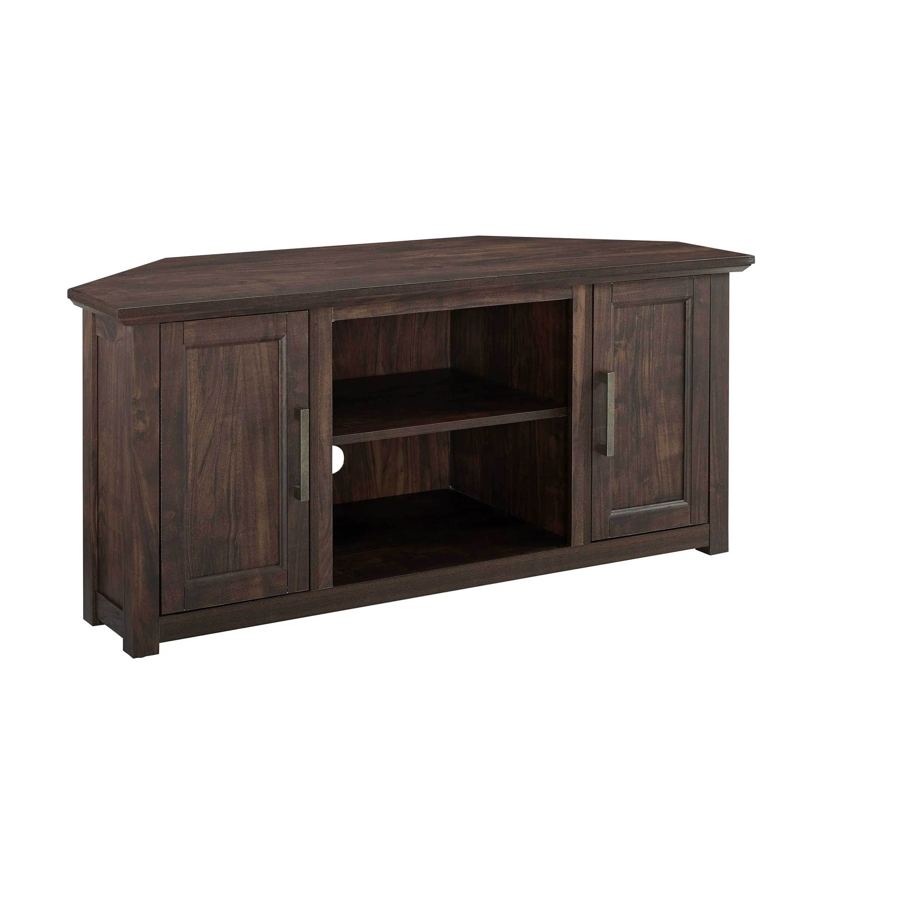 Crosley 48 in. Camden Corner TV Stand, Dark Walnut