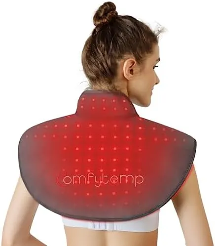 Comfytemp Red Light Therapy for Neck Shoulder Back Pain Relief, FSA HSA Eligible Infrared Light Therapy for Body Red Light Therapy Device, Wearable Near Infrared Light Therapy with Pulse, Great Gift